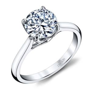 Lyria Crown Cathedral Solitaire Engagement Ring in White Gold by Parade