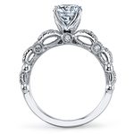 Lyria Signature Crown Engagement Ring In White Gold | Thumbnail 03