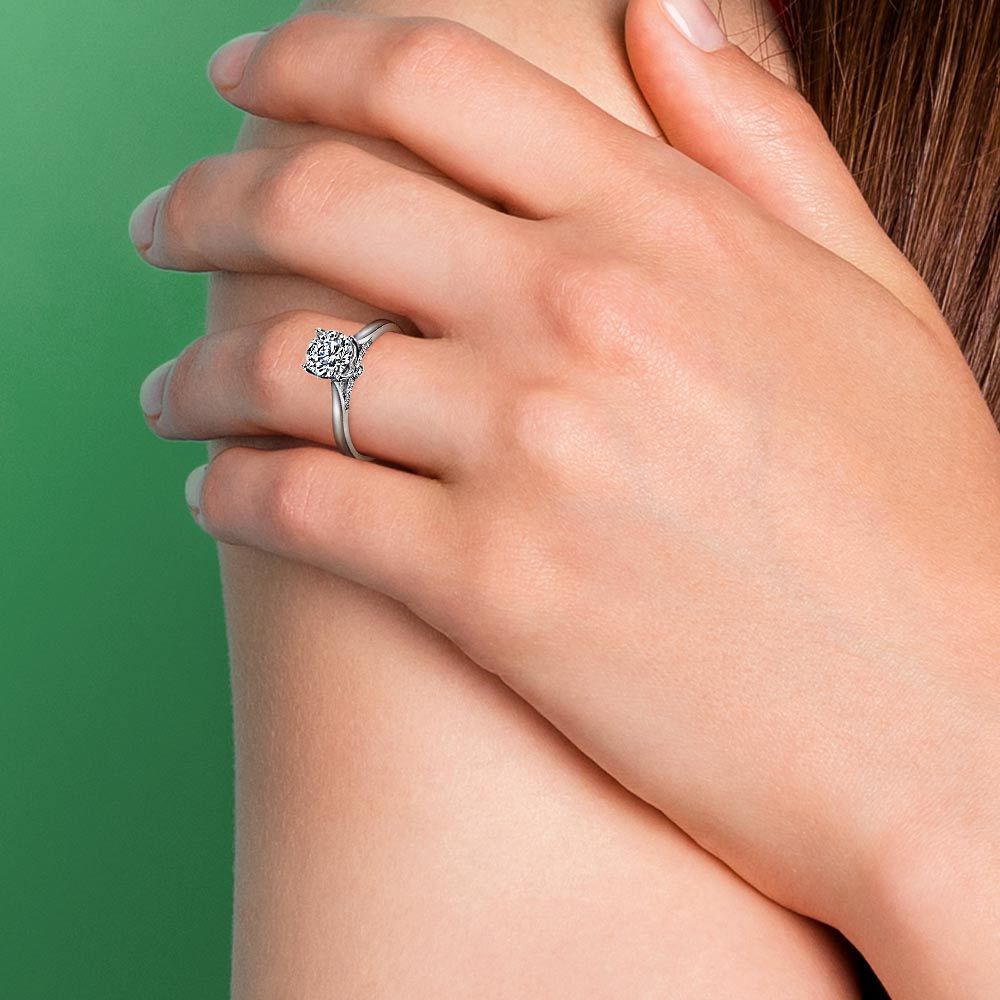 Lyria Crown Surprise Diamond Engagement Ring In White Gold | 04