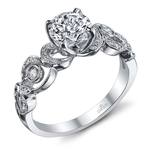 Meandering Scroll Diamond Engagement Ring in White Gold by Parade | Thumbnail 01