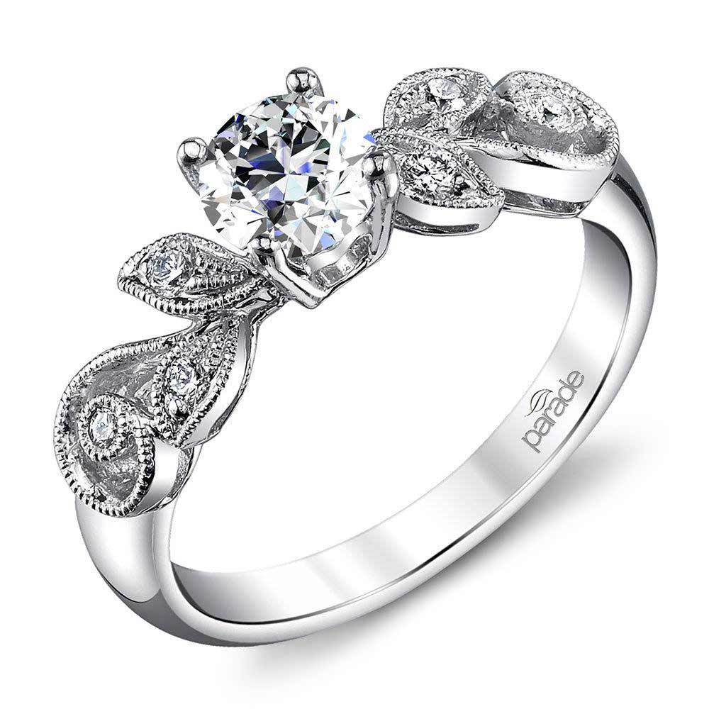 Meandering Vine Diamond Engagement Ring in White Gold by Parade | Zoom