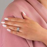 New Leaves Three Stone Diamond Engagement Ring in White and Rose Gold by Parade | Thumbnail 05