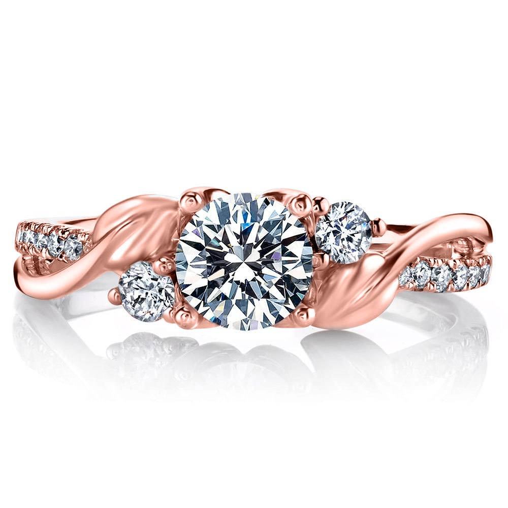 New Leaves Diamond Engagement Ring with Lyria Crown in Rose Gold by Parade | 02