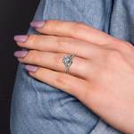 Swirling Split Shank Diamond Engagement Ring in White Gold by Parade | Thumbnail 03