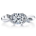 Three-Leafed Bypass Diamond Engagement Ring in White Gold by Parade | Thumbnail 02