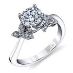Three-Leafed Bypass Diamond Engagement Ring in White Gold by Parade | Thumbnail 01