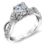 14K White Gold Diamond Vine Engagement Ring By Parade | Thumbnail 01