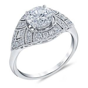 Vintage Inspired Art Deco Design Diamond Ring in White Gold by Parade
