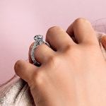 Vintage White Gold Cathedral Diamond Engagement Ring | Thumbnail 03