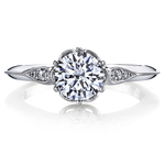 Vintage Six-Prong Milgrained Diamond Engagement Ring in White Gold by Parade | Thumbnail 02