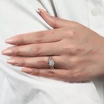 Wrap Around Flower Engagement Ring in White and Rose Gold by Parade | Thumbnail 04