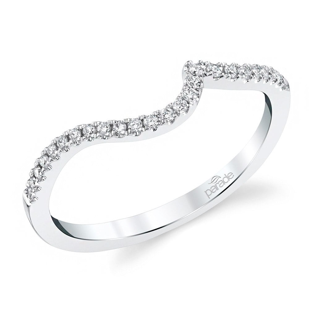 Wrapping Style Matching Diamond Wedding Ring in White Gold by Parade | 01