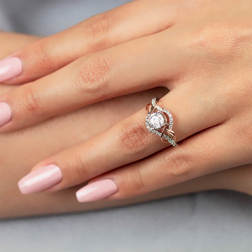 Wrapping Vine Diamond Engagement Ring in White and Rose Gold by Parade | 04