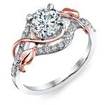 Wrapping Vine Diamond Engagement Ring in White and Rose Gold by Parade | Thumbnail 01
