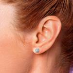 Halo Cushion Diamond Earrings in White Gold (1 1/2 ctw) | Thumbnail 01