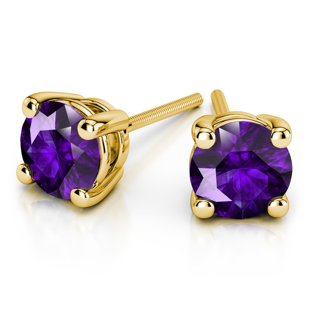 The Large Purple Stud in Gold main image 1
