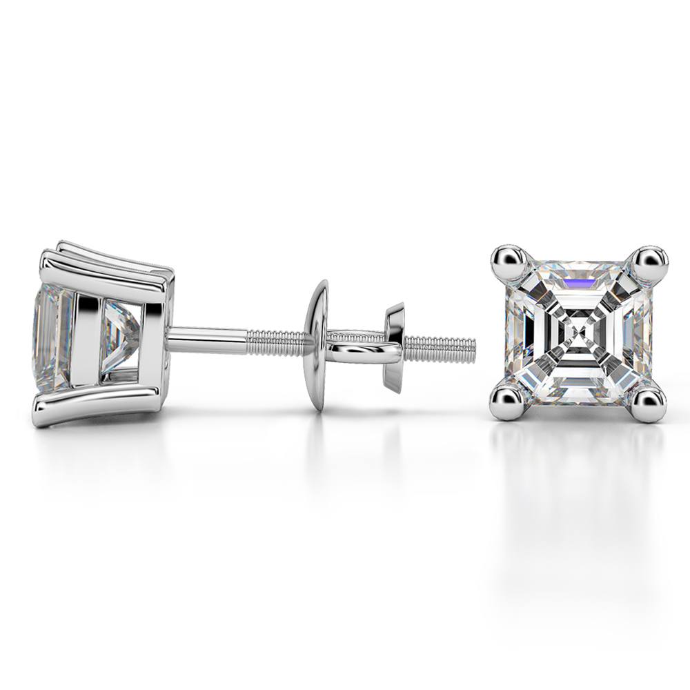 Two Carat Asscher Cut Diamond Earrings In Platinum | 03
