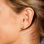 Asscher Diamond Stud Earrings in White Gold (1 ctw) | Thumbnail 01