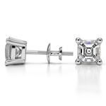 Two Carat Asscher Cut Diamond Earrings In White Gold | Thumbnail 01