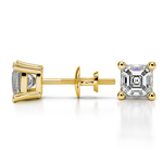 Asscher Diamond Stud Earrings in Yellow Gold (1 ctw) | Thumbnail 01