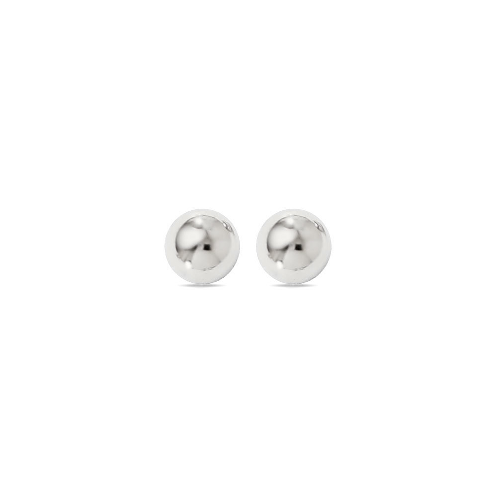 Ball Stud Earrings in White Gold (6 mm)