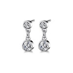 Bezel Diamond Link Earrings in White Gold (1/3 ctw) | Thumbnail 01