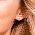 Bezel Diamond Single Stud Earrings In 14K White Gold (1 Ctw) | Thumbnail 01