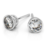 Bezel Diamond Stud Earrings in Platinum (4 ctw) | Thumbnail 01
