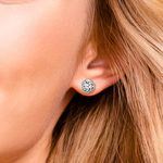 Bezel Diamond Stud Earrings in Platinum (4 ctw) | Thumbnail 01