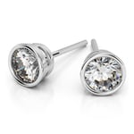 Bezel Diamond Stud Earrings in 14K White Gold (4 ctw) | Thumbnail 01