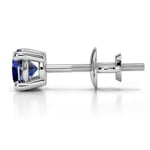 Blue Sapphire Round Gemstone Single Stud Earring In White Gold (4.5 Mm) | Thumbnail 01