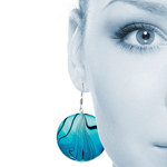 Blue Mother Of Pearl Dangle Earrings In Silver | Thumbnail 01