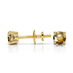 Citrine Round Gemstone Stud Earrings in Yellow Gold (3.4 mm) | Thumbnail 01