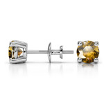 Citrine Round Gemstone Stud Earrings in Platinum (5.1 mm) | Thumbnail 01