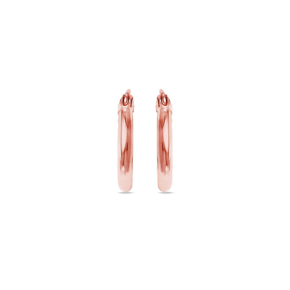 Small Rose Gold Hoop Earrings (12 mm) Classic Design | 02