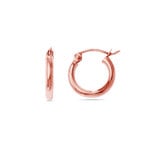 Small Rose Gold Hoop Earrings (12 mm) Classic Design | Thumbnail 01
