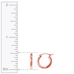 Small Rose Gold Hoop Earrings (12 mm) Classic Design | Thumbnail 01