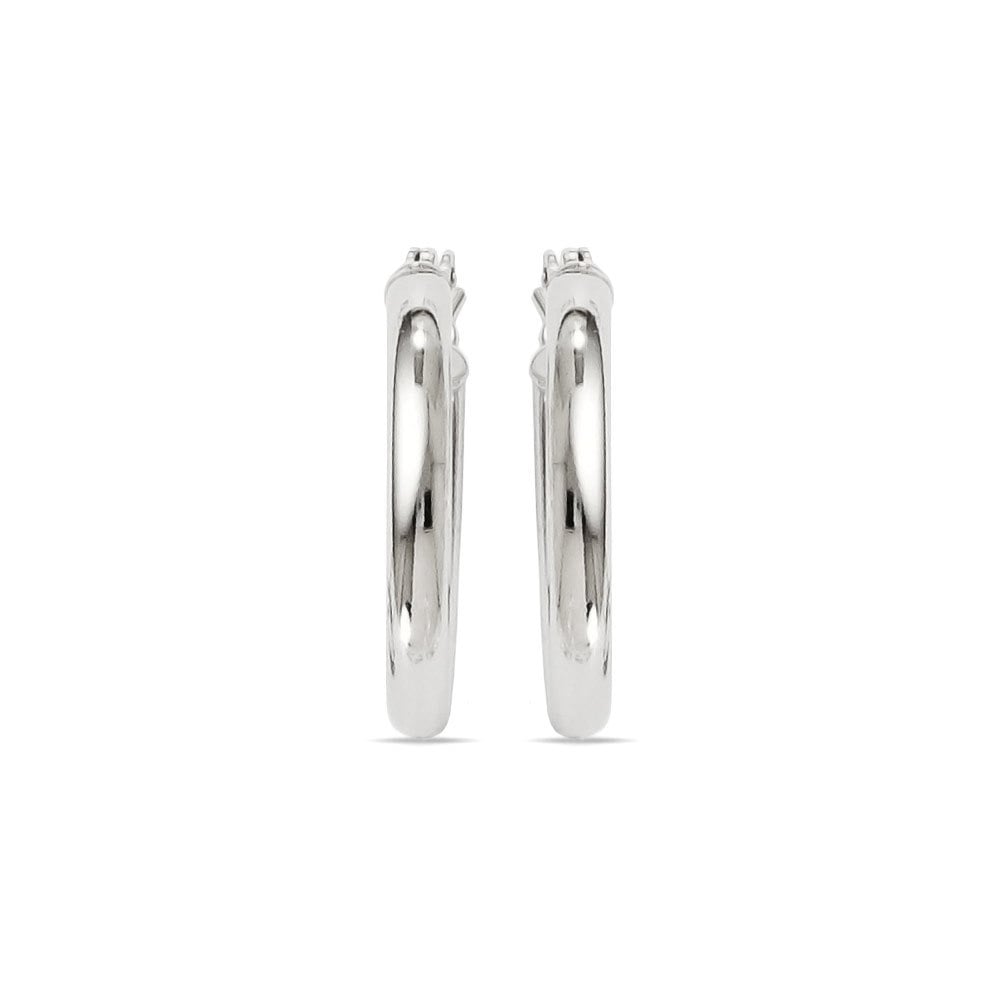 Small Sterling Silver Hoop Earrings (17 mm) - Classic Design | 02