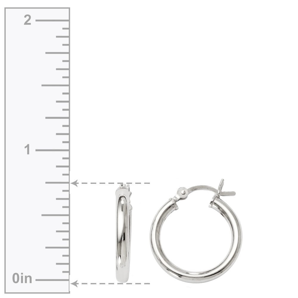 Small Sterling Silver Hoop Earrings (17 mm) - Classic Design | 03