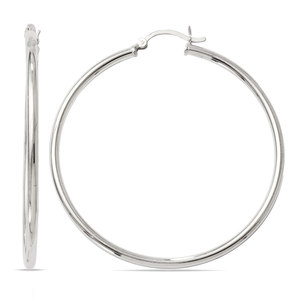 Large Classic Sterling Silver Hoop Earrings (52 mm)