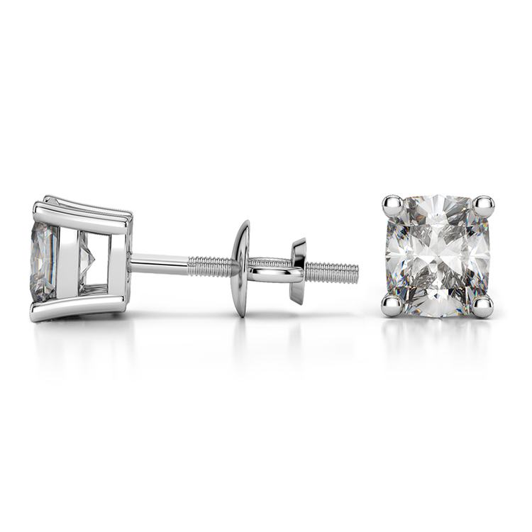 Cushion Diamond Earrings In Platinum (1 1/2 Ctw) | 03