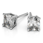 1/2 Carat Diamond Earrings In White Gold (Cushion Cut) | Thumbnail 01