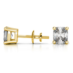 Cushion Diamond Stud Earrings in Yellow Gold (3 ctw) | Thumbnail 01
