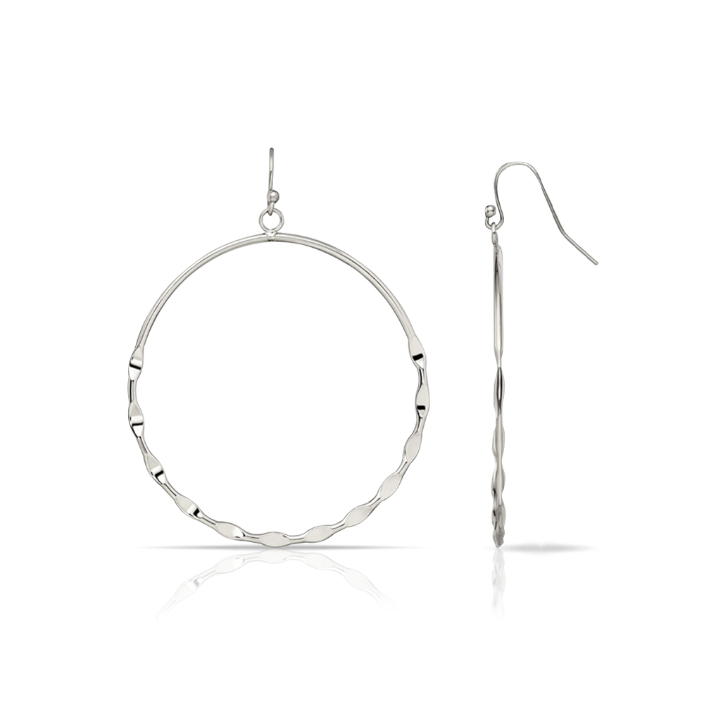 Dangle Hoop Earrings in Stainless Steel | 02