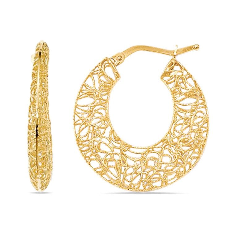 BNWT Kisumu Large Gold Tone Filigree Hoop Design Chandelier Earrings 9 cm