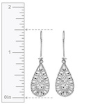 Diamond Cut Teardrop Earrings In 14K White Gold | Thumbnail 01