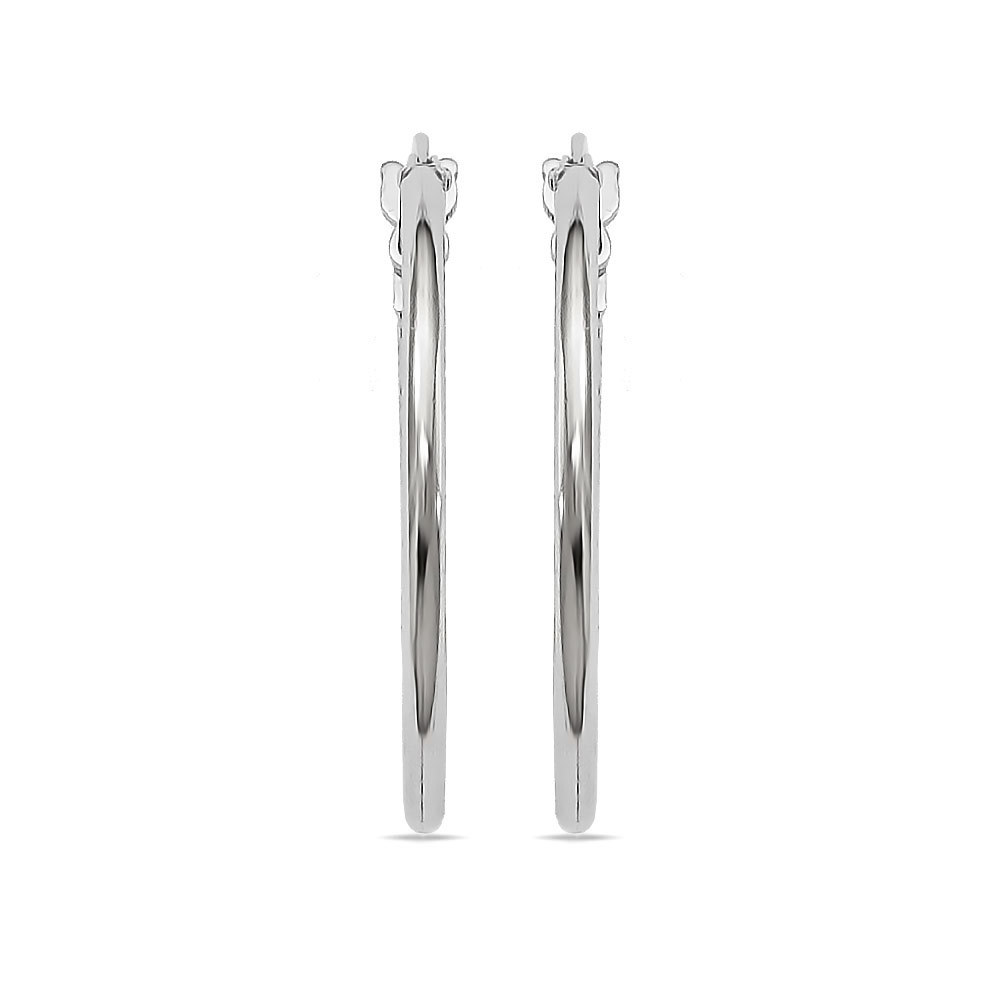 Faceted Double Hoop Earrings in Silver | 02