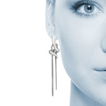 Long Silver Chain Drop Earrings In Sterling Silver | Thumbnail 01