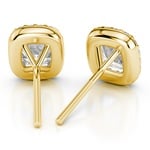 Halo Cushion Diamond Earrings in Yellow Gold (1 ctw) | Thumbnail 01