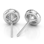 Diamond Halo Stud Earrings In Platinum (1/2 Ctw) | Thumbnail 01
